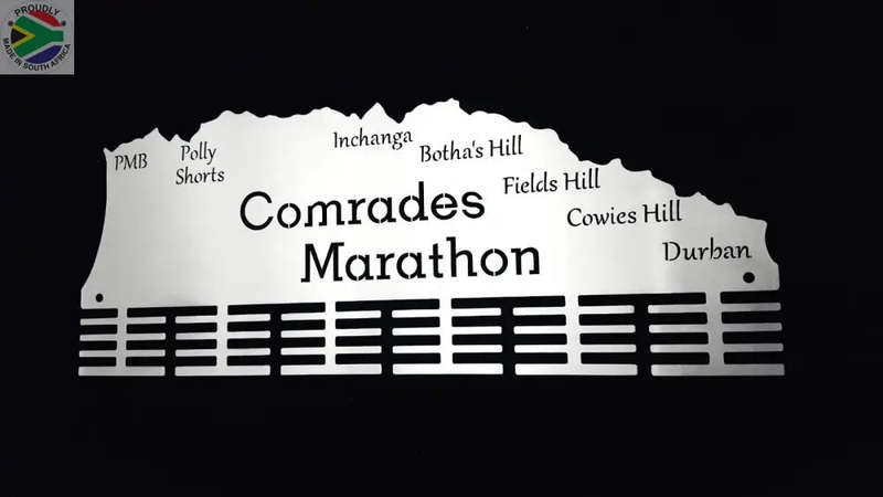 Comrades Marathon Down Run Medal Hanger 48 tier Stainless steel brush finish