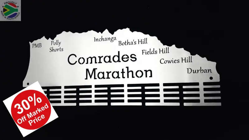 Comrades Marathon Down Run Medal Hanger 48 tier Stainless steel brush finish