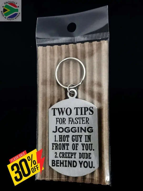 Two tips for faster Jogging Lady Design Laser engraved Key Ring-Bag Tag