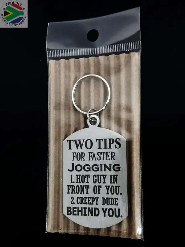 Two tips for faster Jogging Lady Design Laser engraved Key Ring-Bag Tag