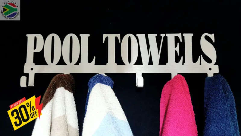 Pool Towels 6 hook towel hanger Small or Large