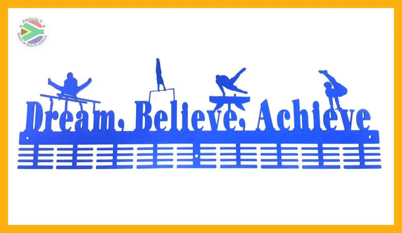 Dream Believe Achieve gymnastics MAG 72 tier medal hanger