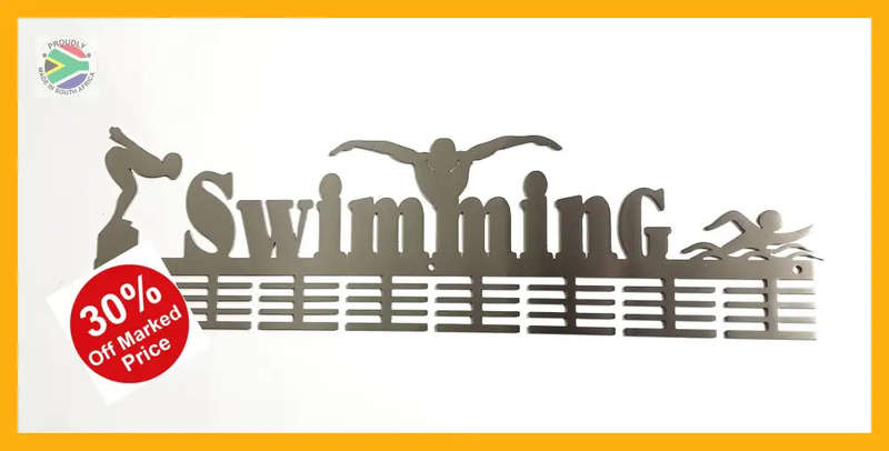 3 Figure swimming 64 tier medal hanger