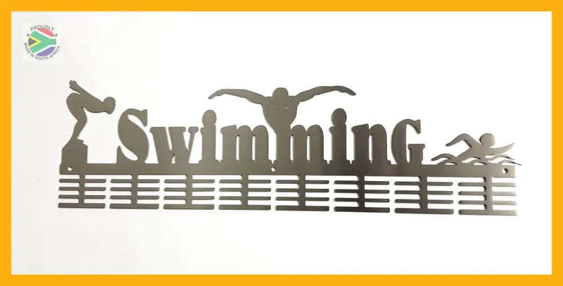3 Figure swimming 64 tier medal hanger