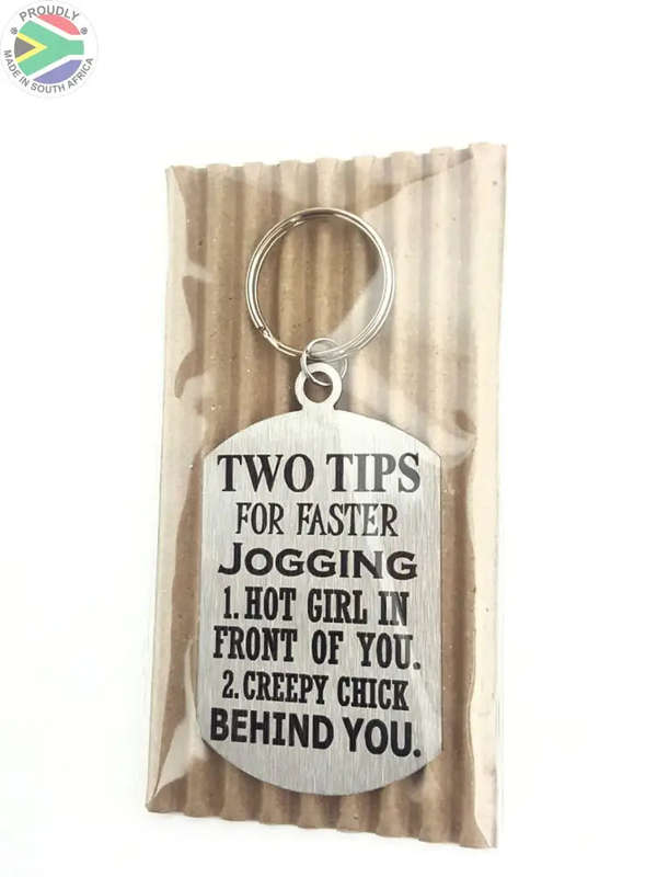 Two tips for faster Jogging Man Design Laser engraved Key Ring-Bag Tag