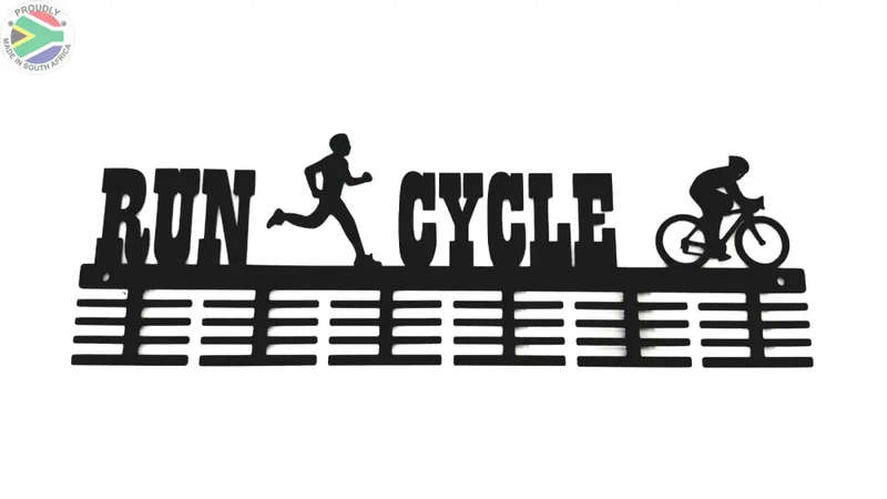 Man Run Cycle Duathlon 48 tier medal hanger
