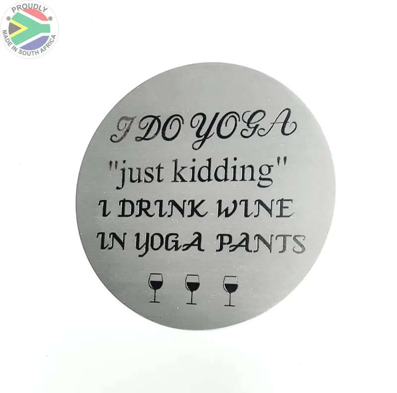 Wine Coasters laser etched in stainless steel