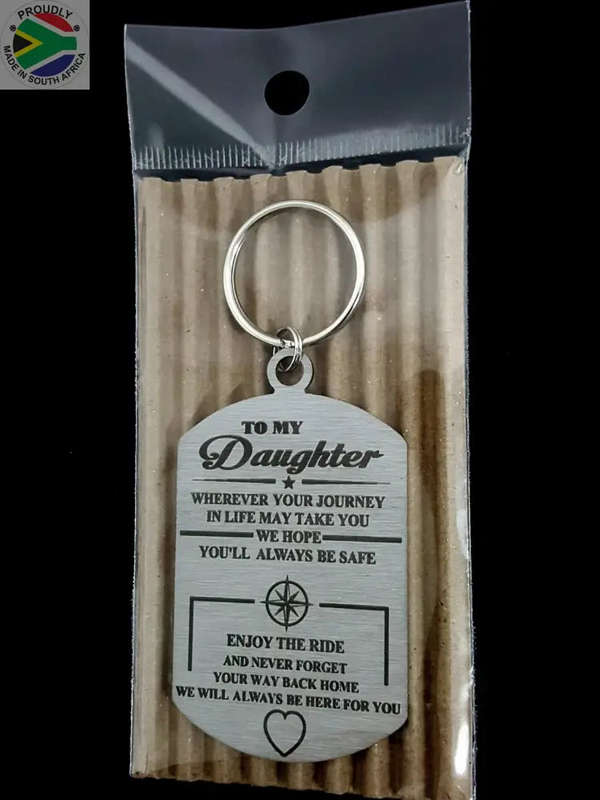 To My Daughter Laser engraved Key Ring-Bag Tag