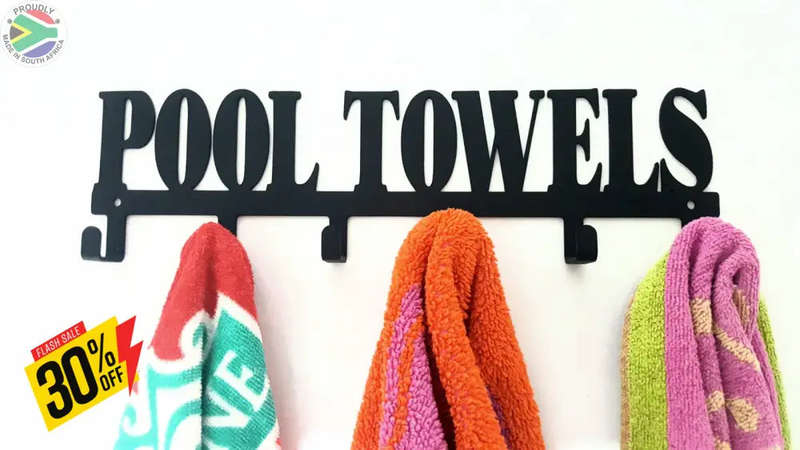 Pool Towels 6 hook towel hanger Small or Large