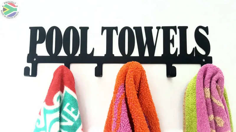 Pool Towels 6 hook towel hanger Small or Large