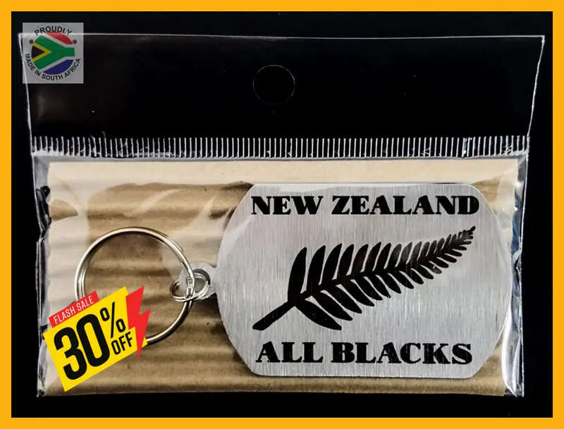 New Zealand All Blacks Laser engraved Key Ring-Bag Tag
