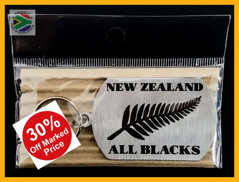New Zealand All Blacks Laser engraved Key Ring-Bag Tag