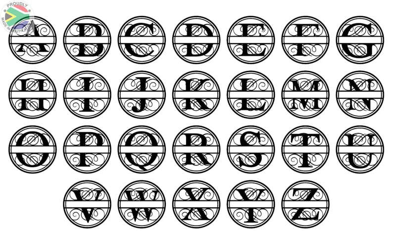 Personalised split Alphabet Wall & Porch Monograms