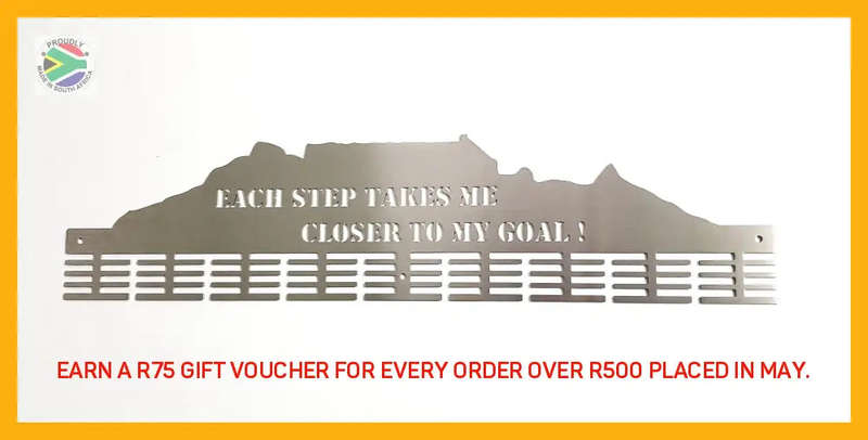 Table mountain 3 options of Motivational sayings 72 tier medal hanger