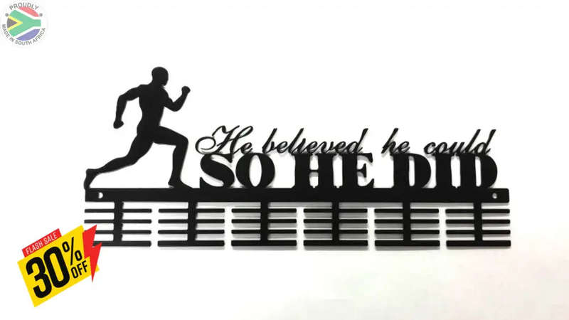 He believed he could so he did 48 tier Running medal hanger