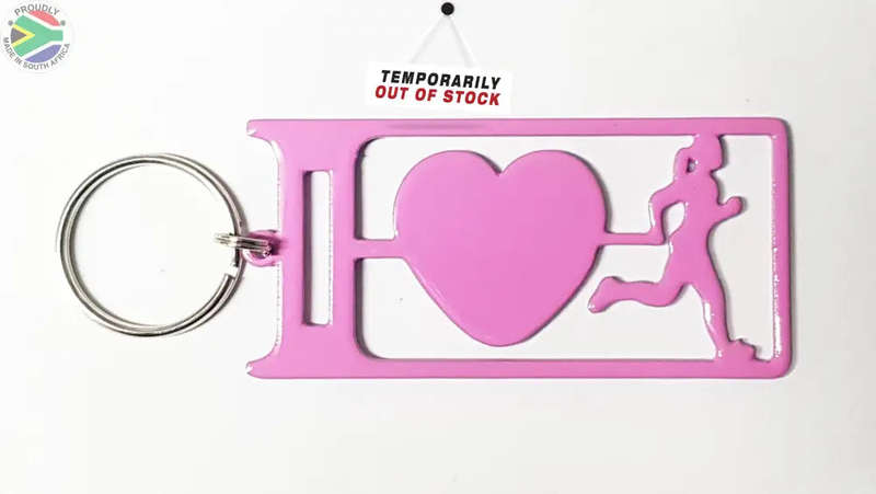 I Love Running Lady Key Ring