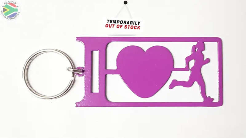 I Love Running Lady Key Ring
