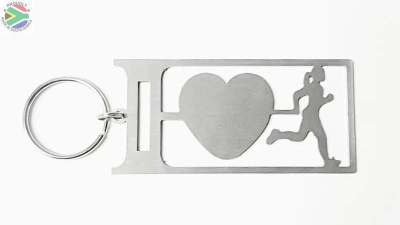 I Love Running Lady Key Ring