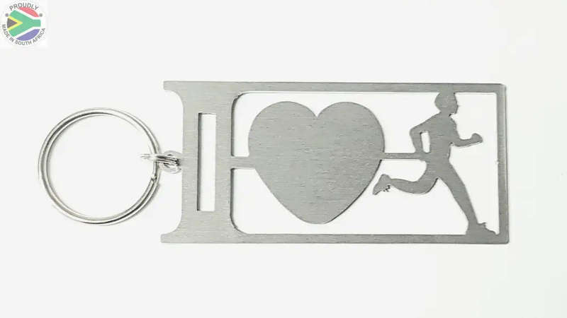 I Love Running Man Key Ring