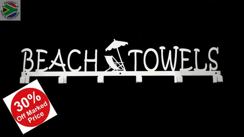 Beach Towels 6 hook towel hanger Large in Stainless steel or Black