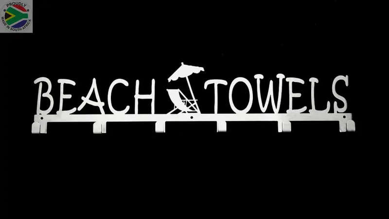 Beach Towels 6 hook towel hanger Large in Stainless steel or Black
