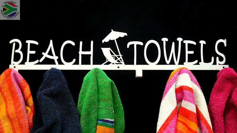 Beach Towels 6 hook towel hanger Large in Stainless steel or Black