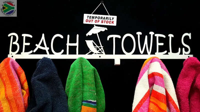Beach Towels 6 hook towel hanger Large in Stainless steel or Black