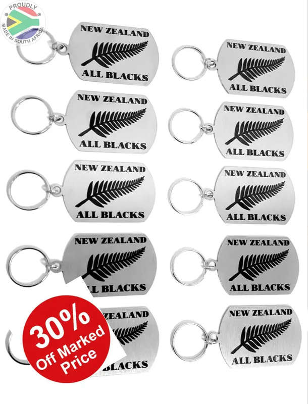 New Zealand All Blacks Laser engraved Key Ring-Bag Tag