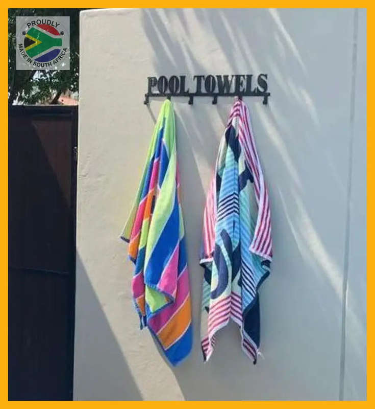 Pool Towels 6 hook towel hanger Small or Large