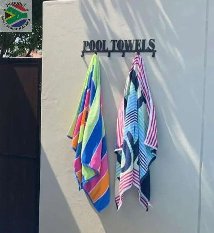 Pool Towels 6 hook towel hanger Small or Large
