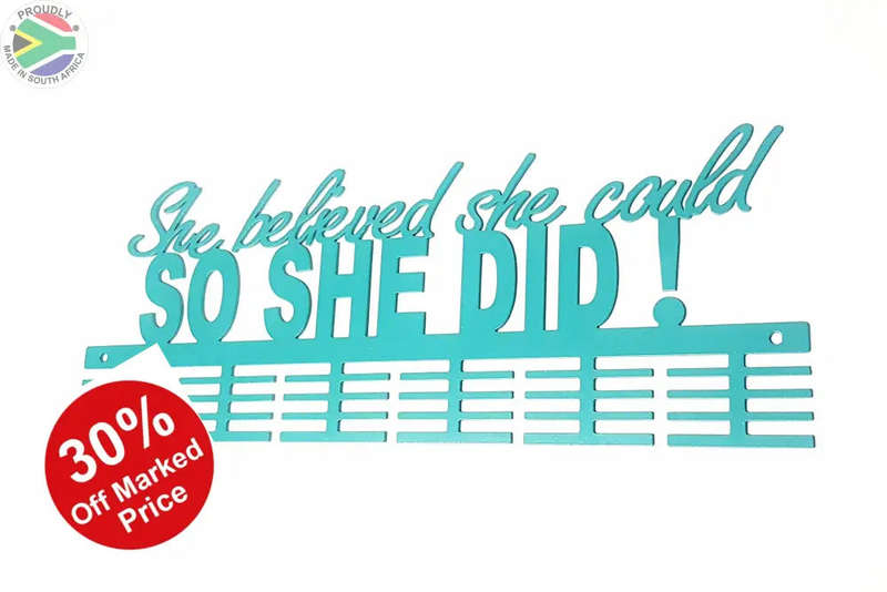 She believed she could words medal hanger