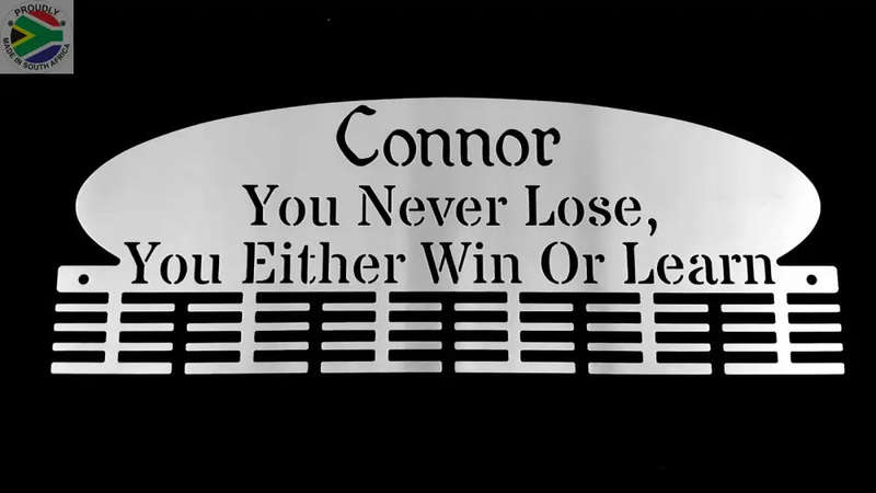 Personalised plate 48 tier medal hanger with name and up to 15 word saying
