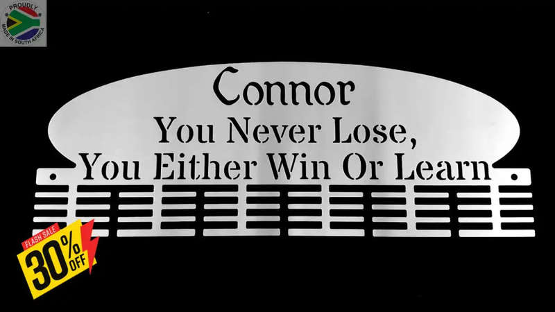 Personalised plate 48 tier medal hanger with name and up to 15 word saying