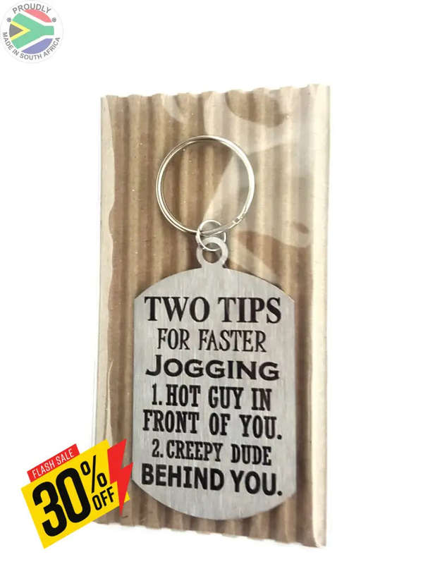 Two tips for faster Jogging Lady Design Laser engraved Key Ring-Bag Tag