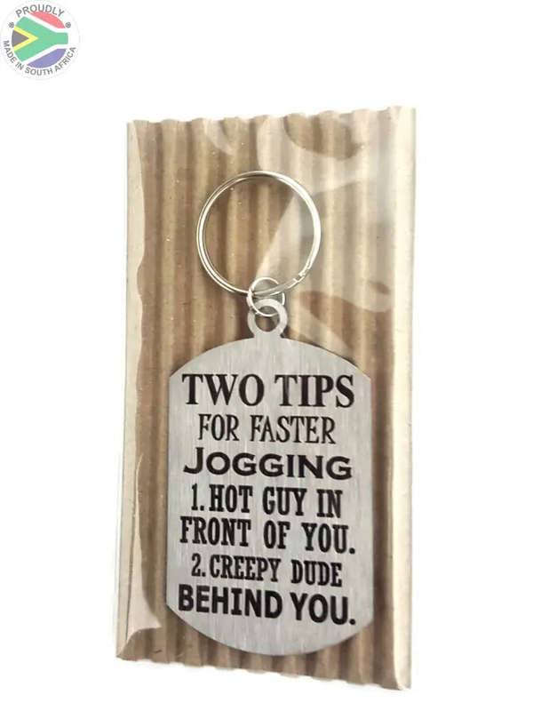 Two tips for faster Jogging Lady Design Laser engraved Key Ring-Bag Tag