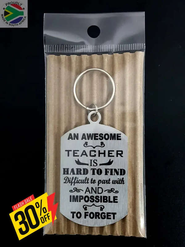 An Awesome Teacher is hard to find Laser engraved Key Ring-Bag Tag