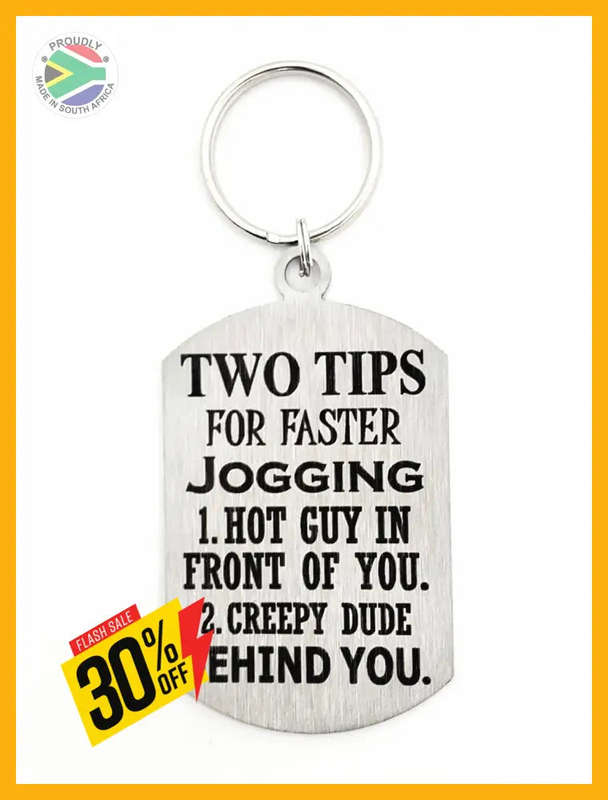 Two tips for faster Jogging Lady Design Laser engraved Key Ring-Bag Tag
