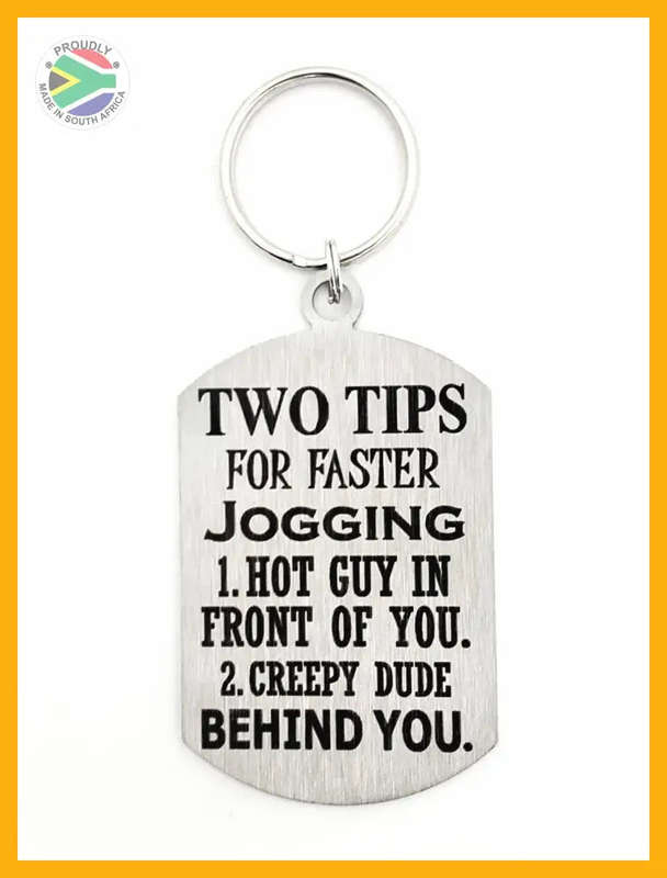 Two tips for faster Jogging Lady Design Laser engraved Key Ring-Bag Tag