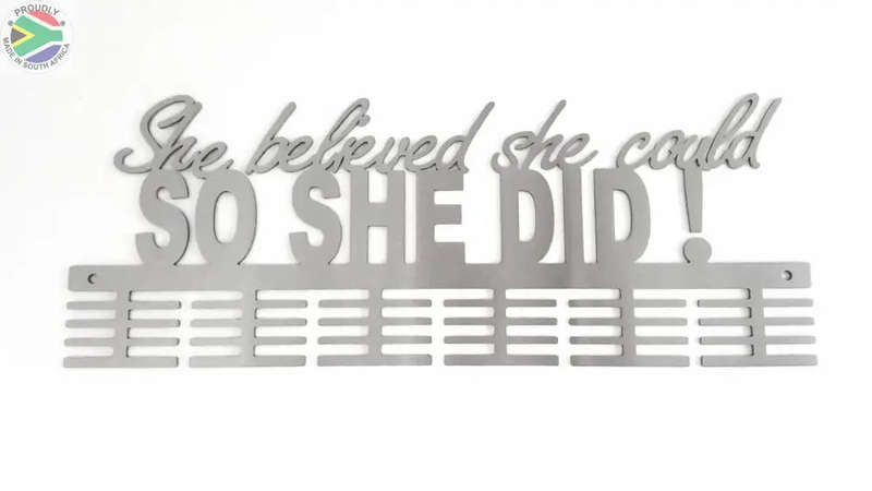 She believed she could words medal hanger