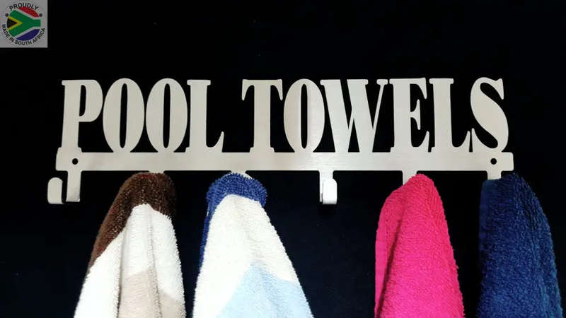 Pool Towels 6 hook towel hanger Small or Large