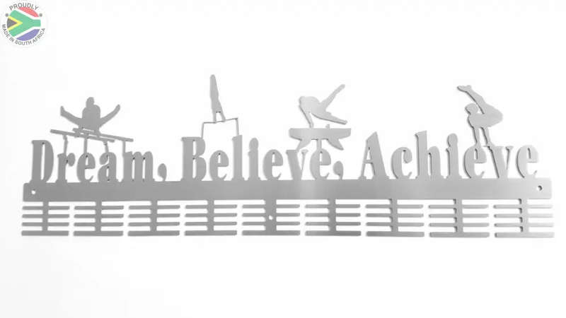 Dream Believe Achieve gymnastics MAG 72 tier medal hanger