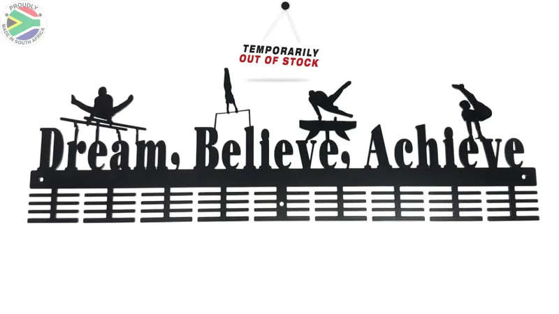 Dream Believe Achieve gymnastics MAG 72 tier medal hanger