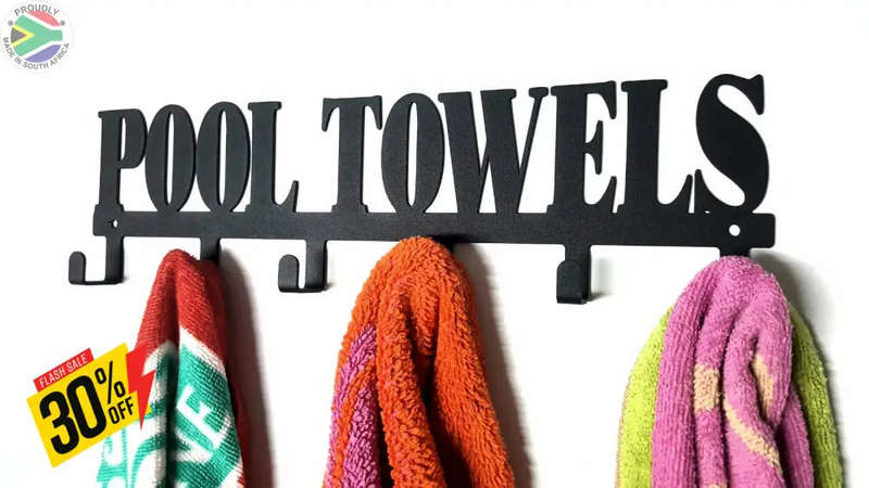 Pool Towels 6 hook towel hanger Small or Large