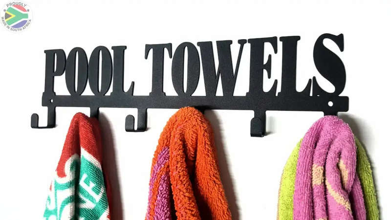 Pool Towels 6 hook towel hanger Small or Large