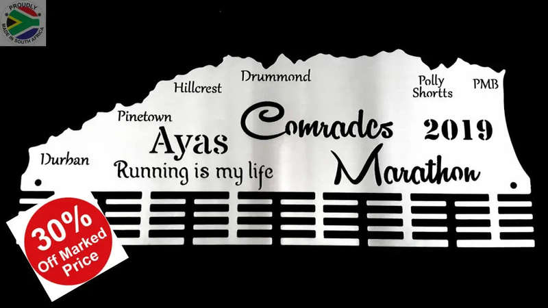 Comrades Marathon Up Run Personalised 48 Tier Medal Hanger (Made-To-Order)