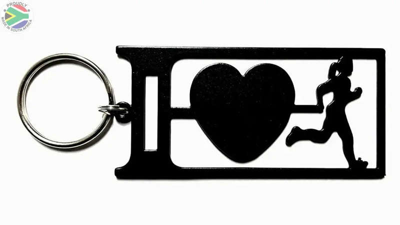 I Love Running Lady Key Ring