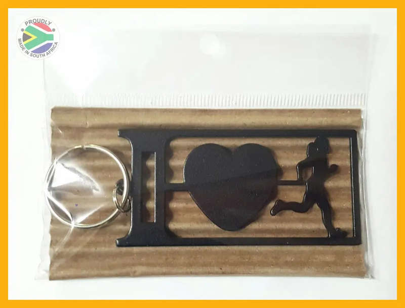 I Love Running Lady Key Ring