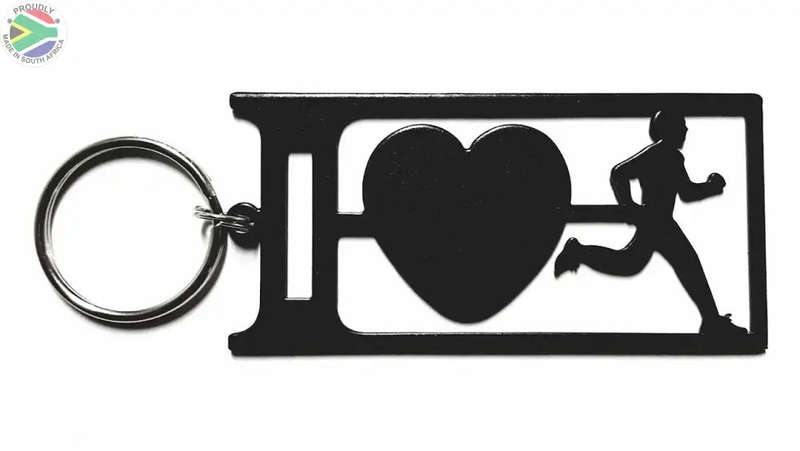 I Love Running Man Key Ring