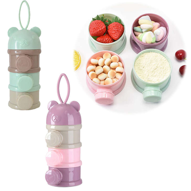 3 Layers portable baby milk powder formula dispenser storage case box