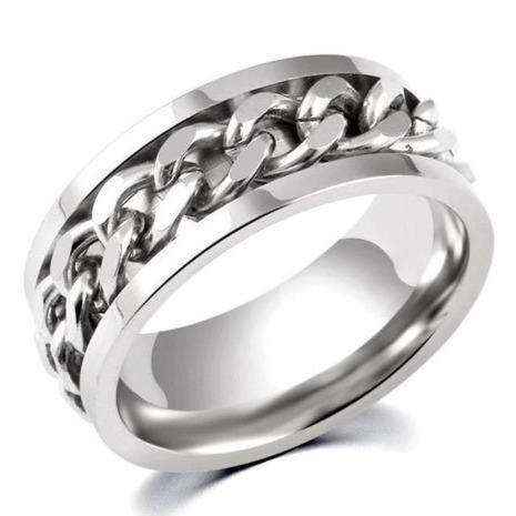 Mens Rotating Chain Titanium Wedding Band. Ring Size 10